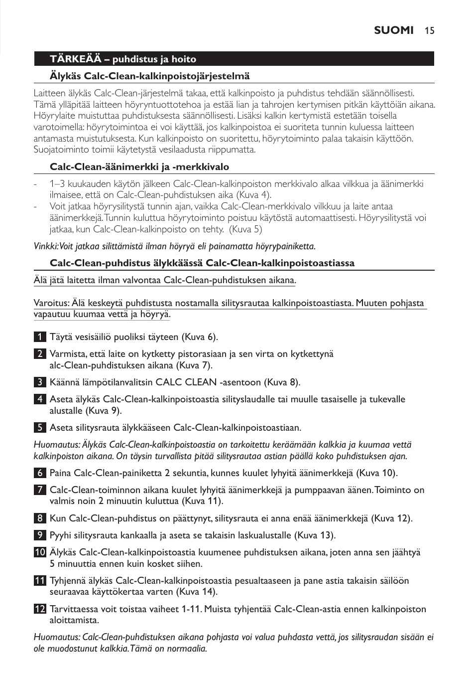 Philips Dampfbügelstation User Manual | Page 15 / 36