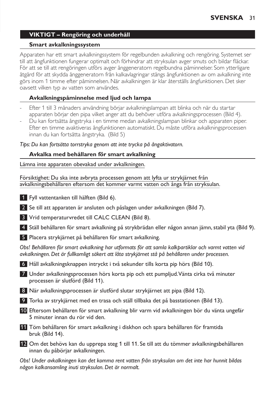 Philips Dampfbügelstation User Manual | Page 31 / 36