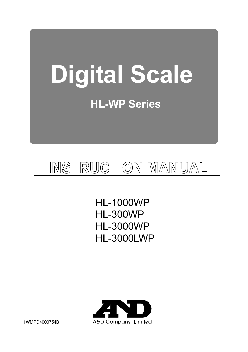 A&D Digital Scale HL-1000WP User Manual | 9 pages