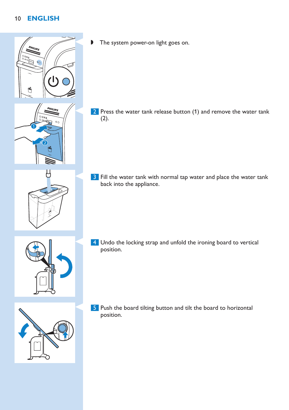 Philips WardrobeCare Inklusive Bügelbrett User Manual | Page 10 / 218