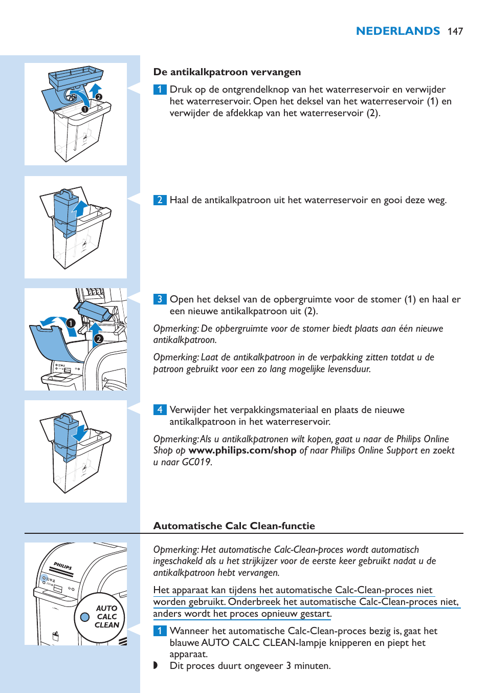 Philips WardrobeCare Inklusive Bügelbrett User Manual | Page 147 / 218