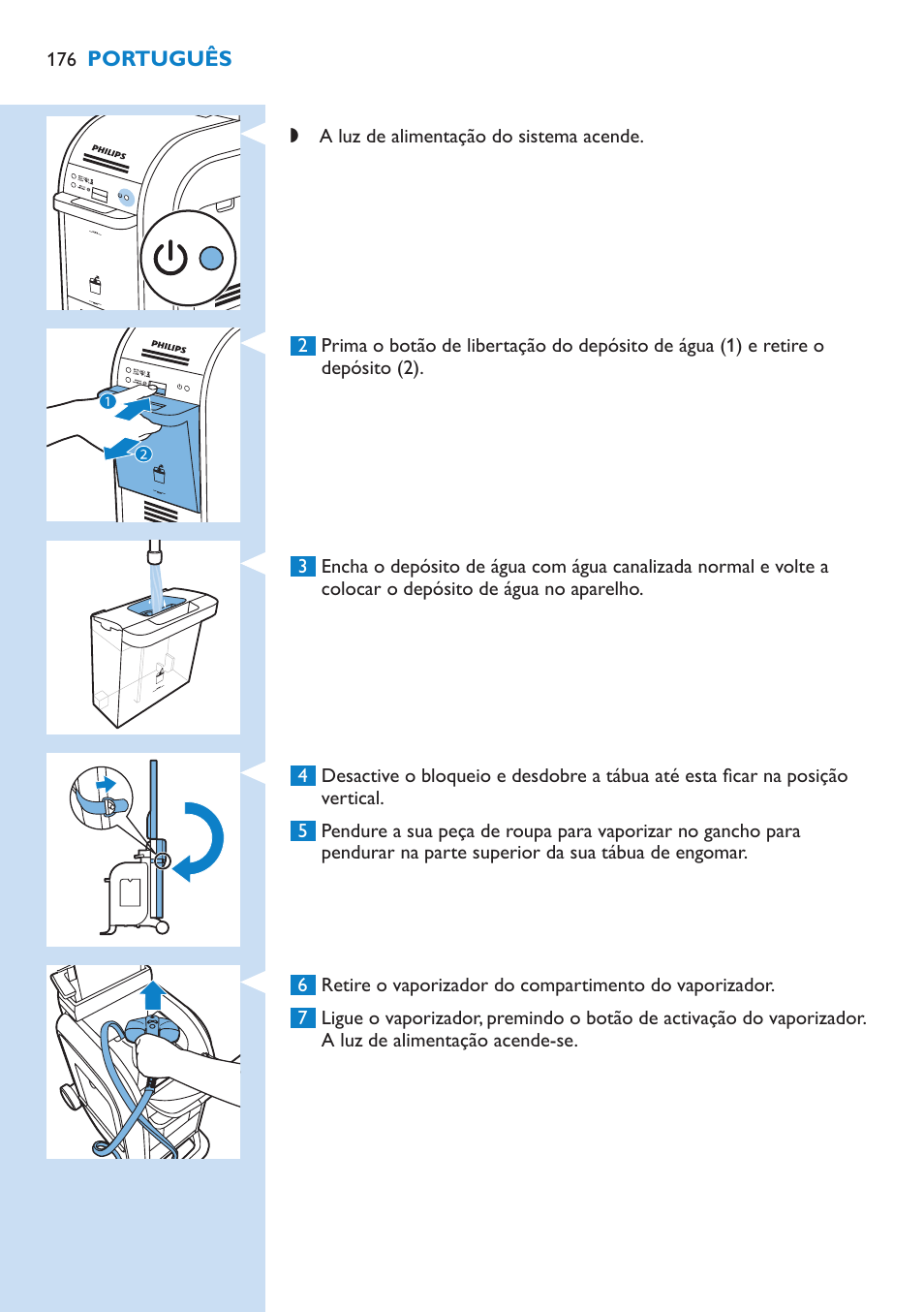 Philips WardrobeCare Inklusive Bügelbrett User Manual | Page 176 / 218