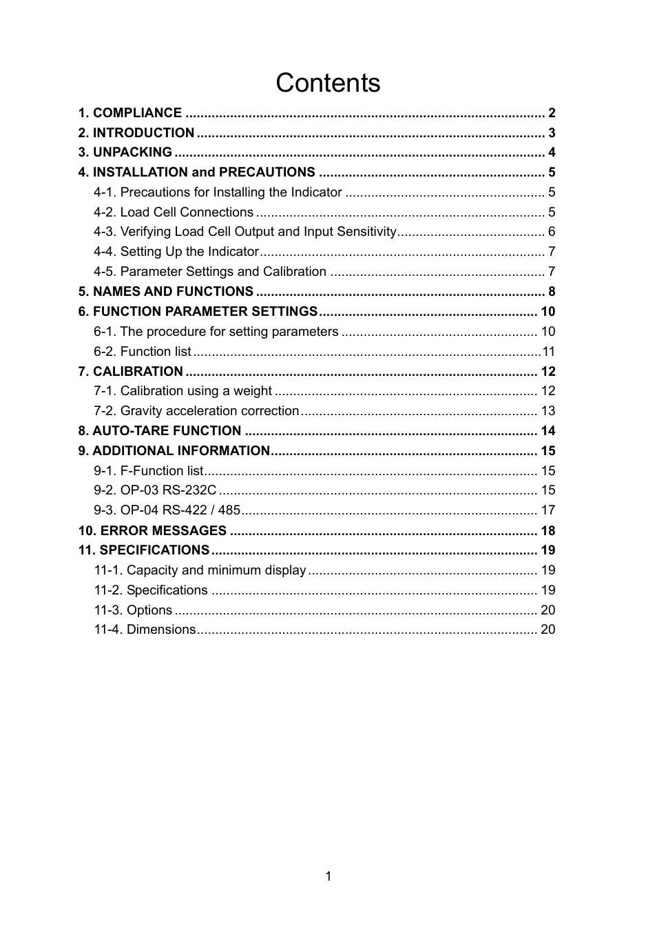 A&D FS-D User Manual | Page 3 / 24