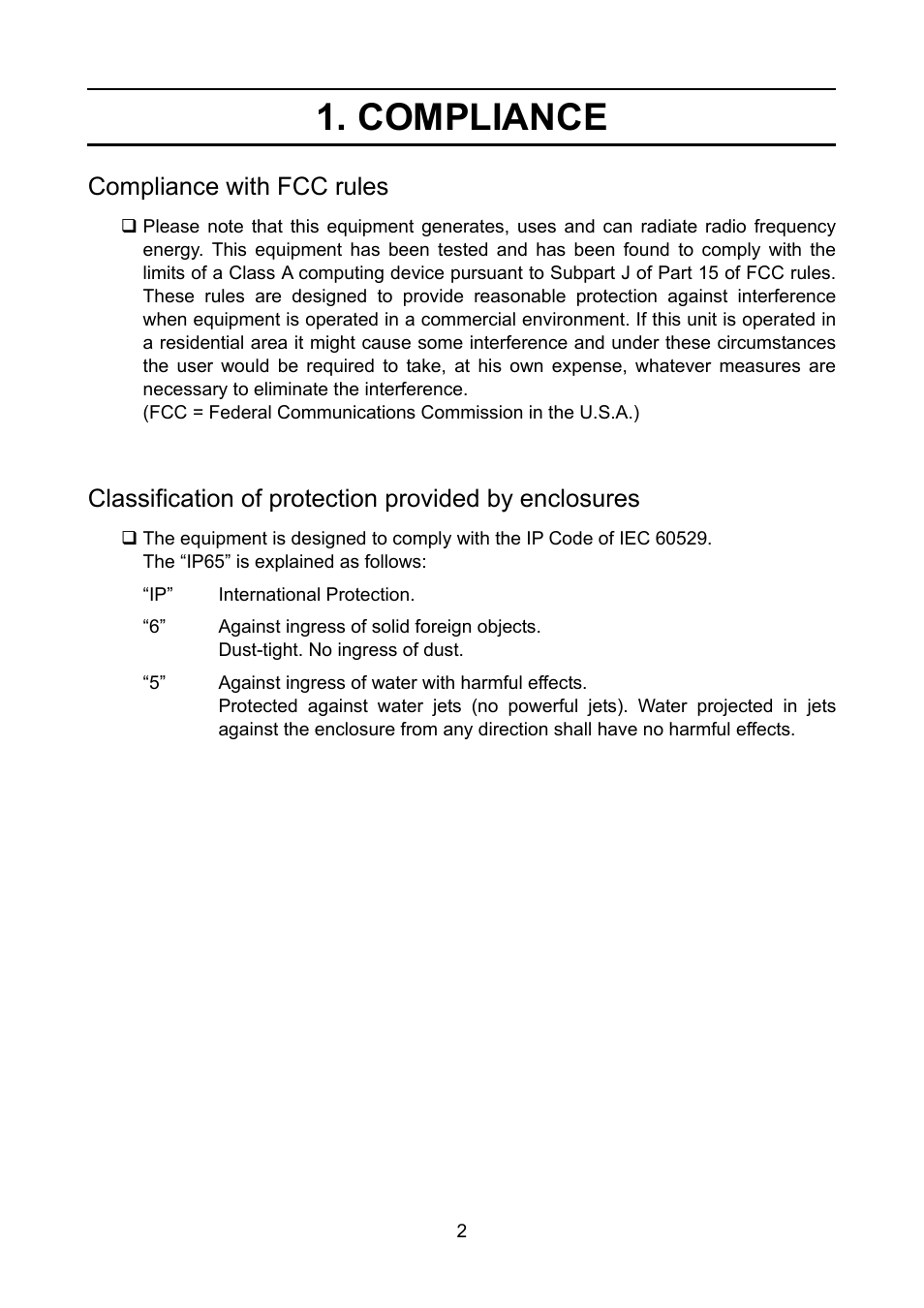 Compliance, Compliance with fcc rules | A&D FS-D User Manual | Page 4 / 24