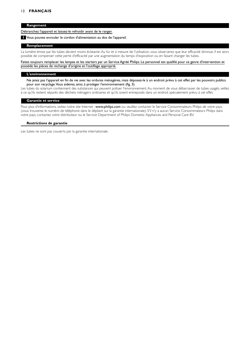 Philips Oberkörperbräuner User Manual | Page 12 / 28