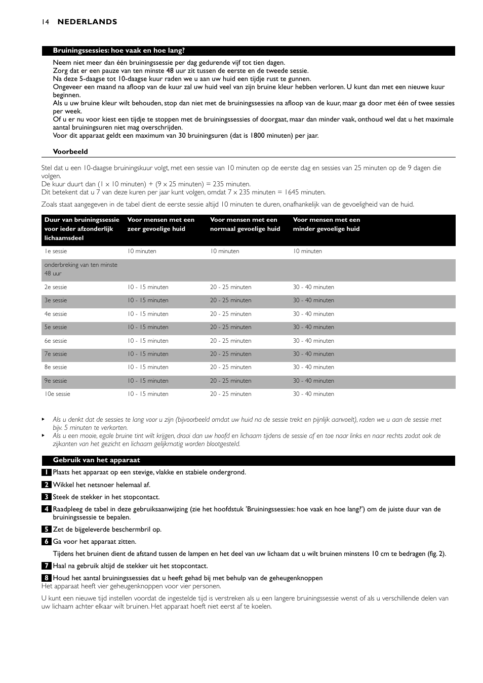Philips Oberkörperbräuner User Manual | Page 14 / 28