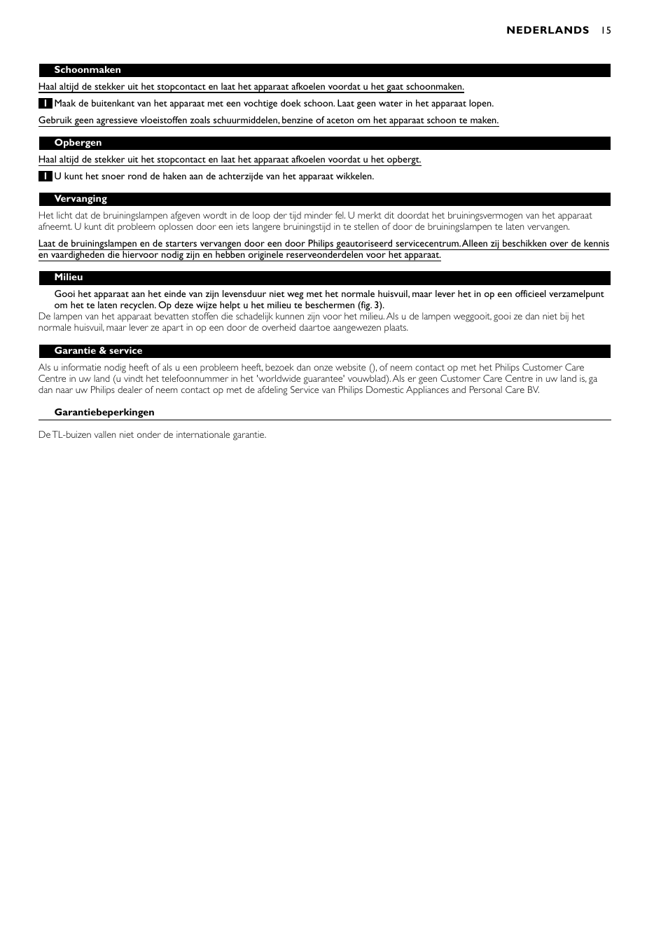 Philips Oberkörperbräuner User Manual | Page 15 / 28