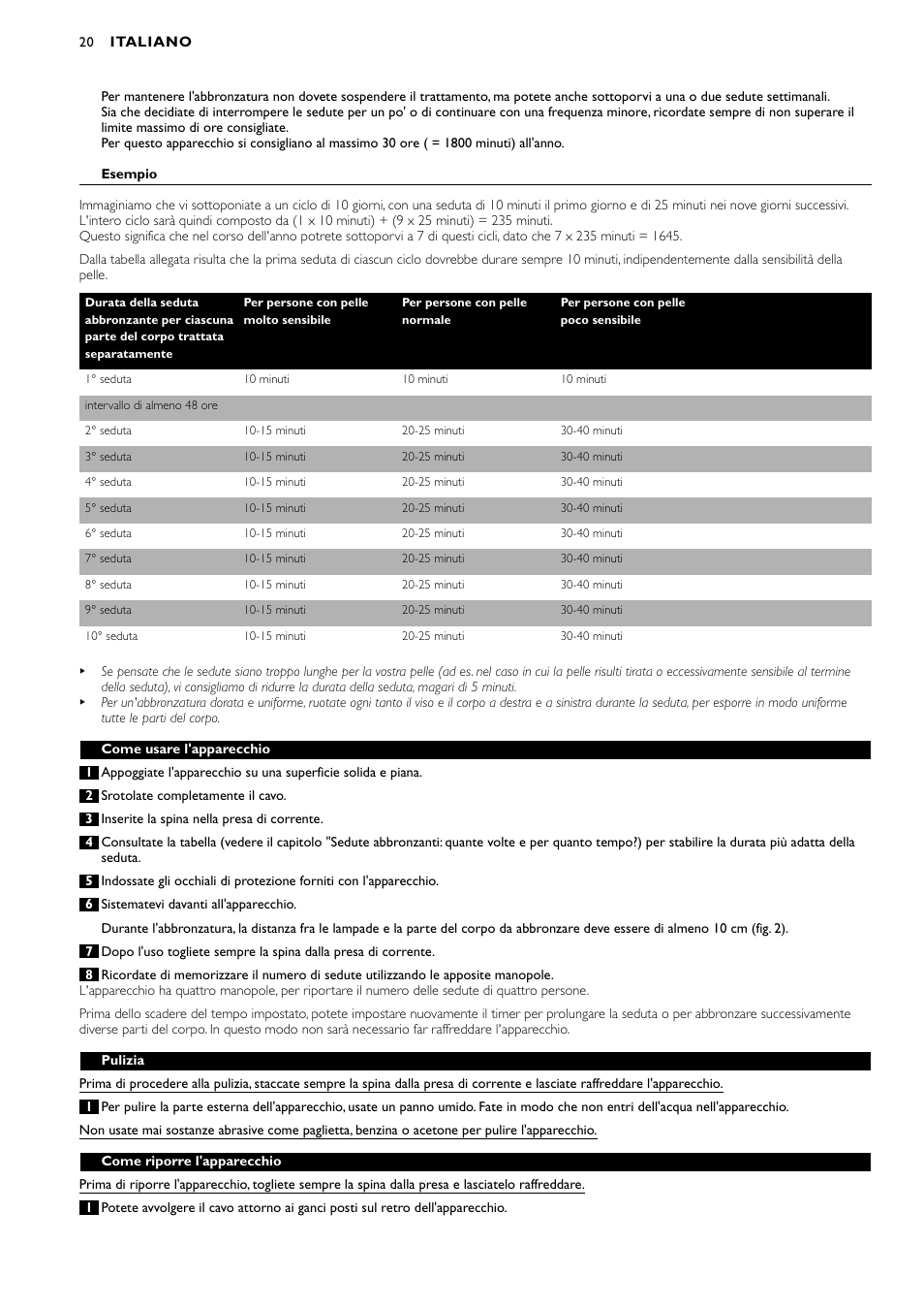 Philips Oberkörperbräuner User Manual | Page 20 / 28