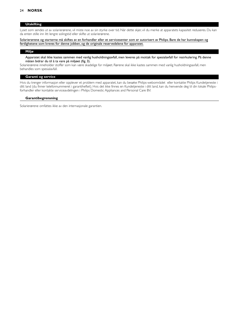 Philips Oberkörperbräuner User Manual | Page 24 / 28