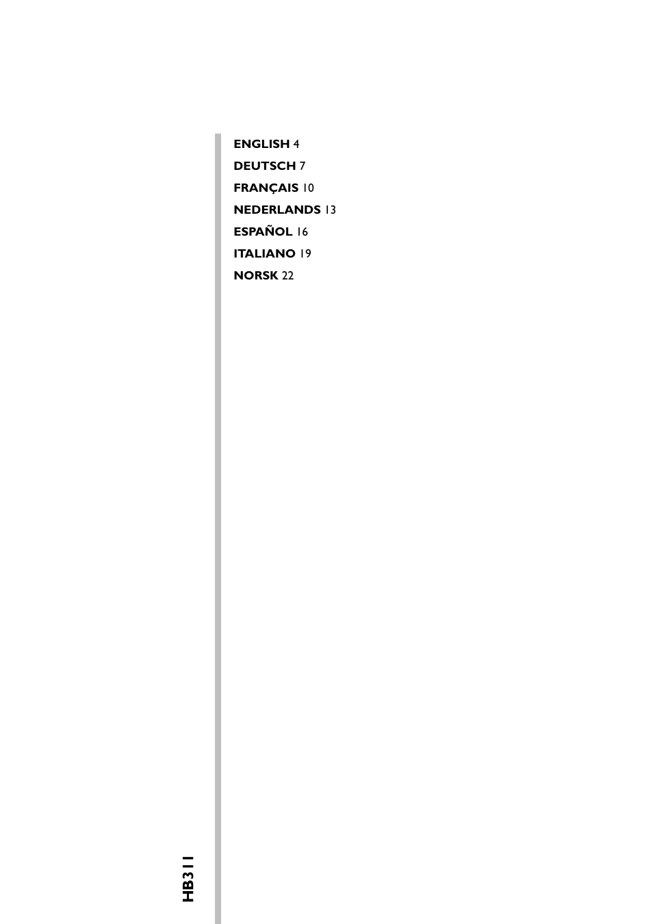 Hb311 | Philips Oberkörperbräuner User Manual | Page 3 / 28