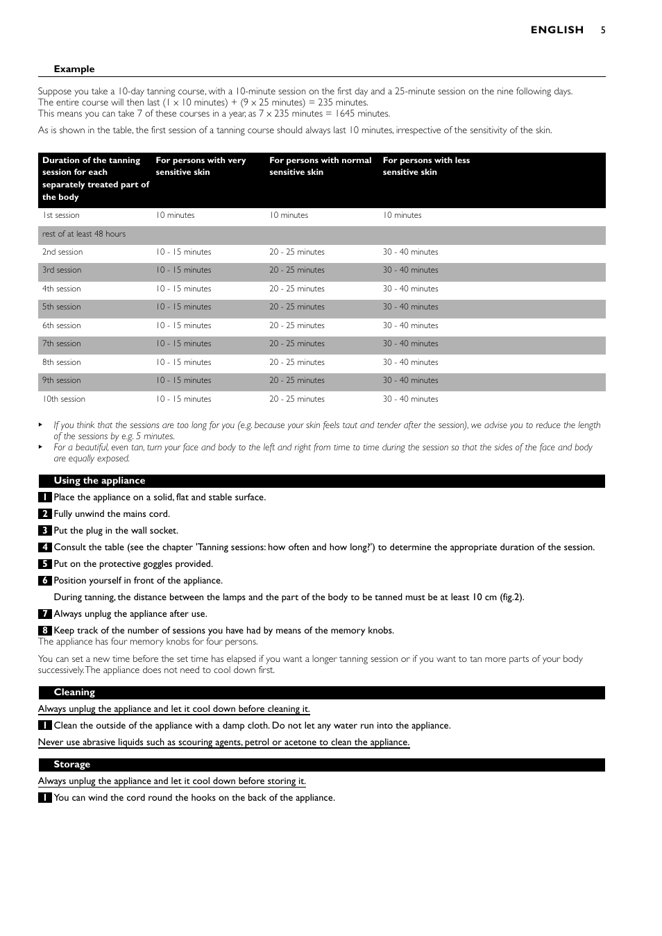 Philips Oberkörperbräuner User Manual | Page 5 / 28