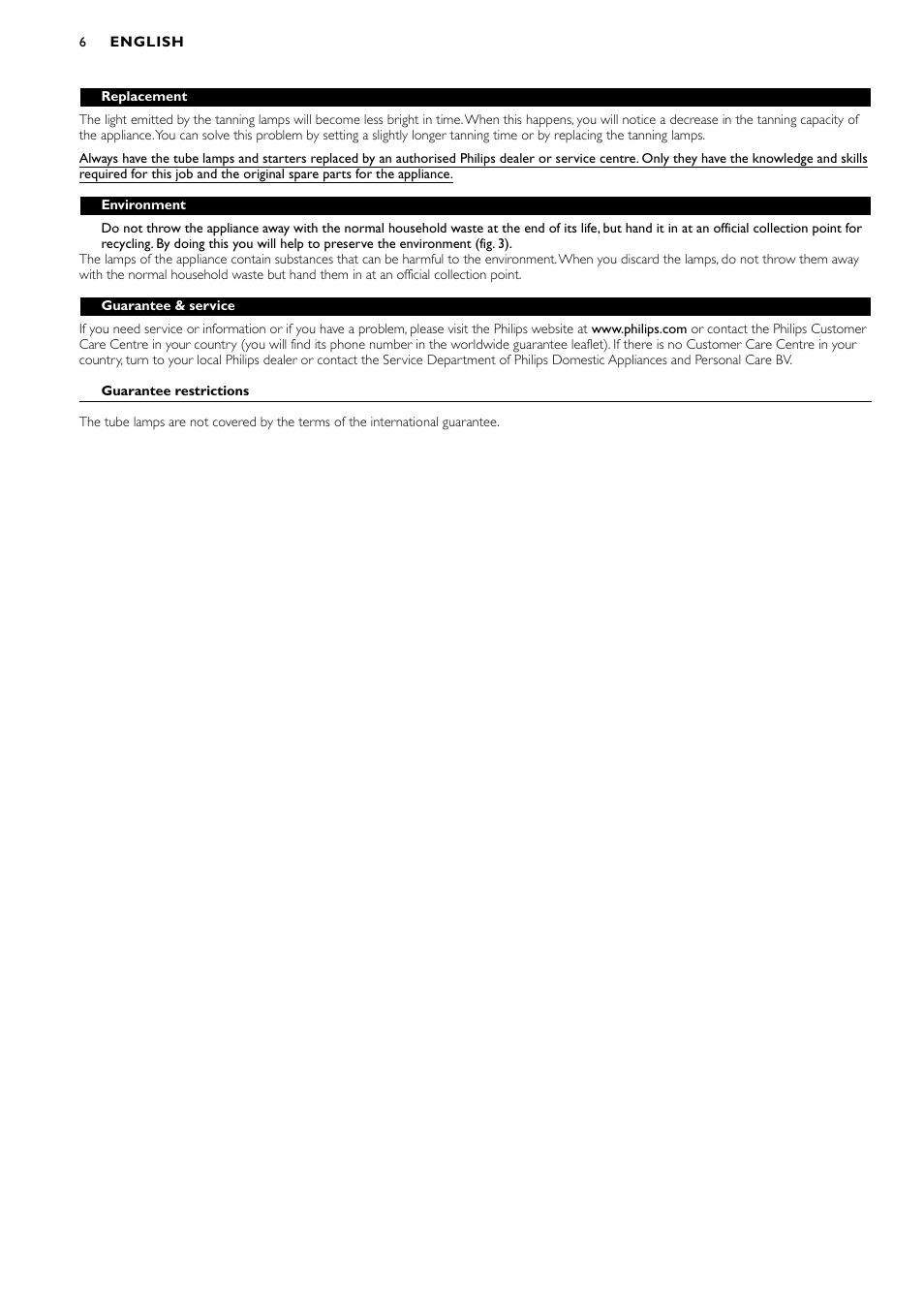 Philips Oberkörperbräuner User Manual | Page 6 / 28