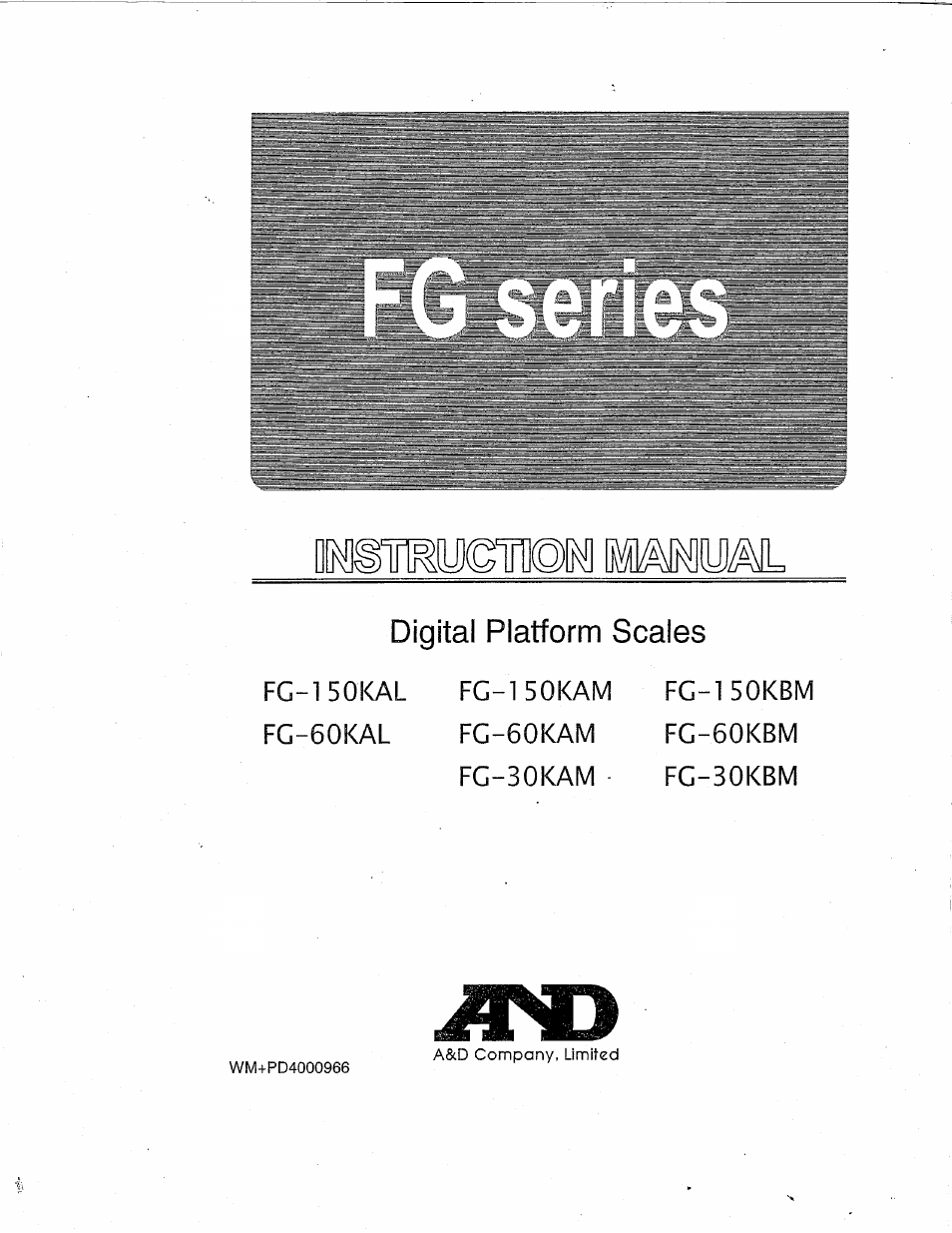 A&D Digital Platform Scales FG-60KAM User Manual | 26 pages