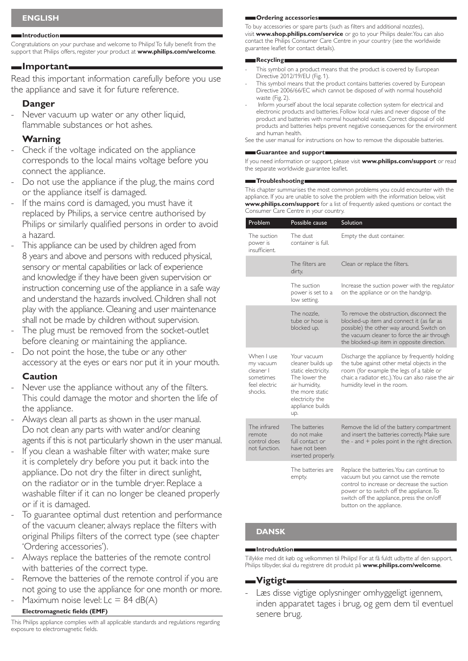 Philips PowerPro Active Beutelloser Staubsauger User Manual | Page 2 / 13