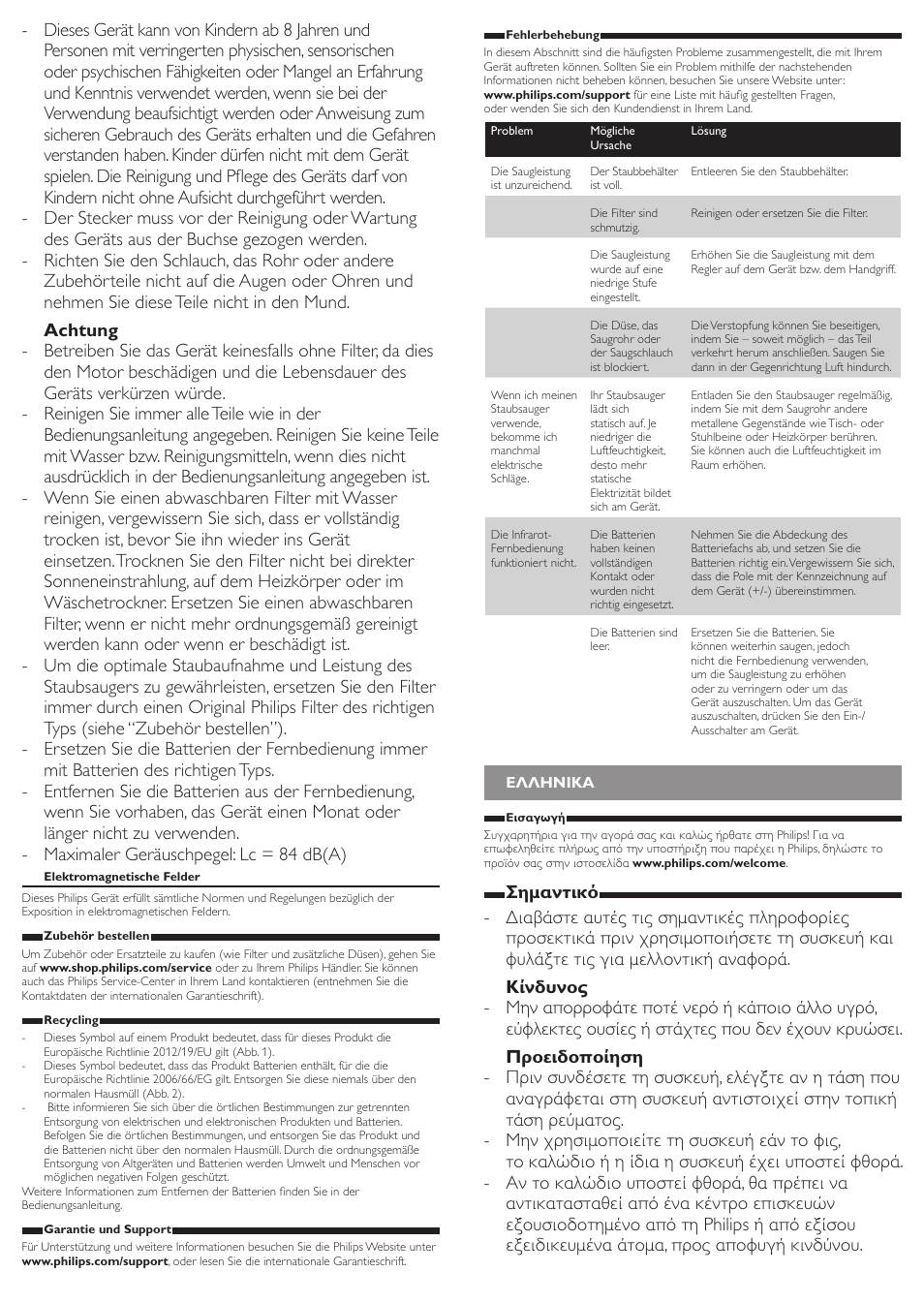 Philips PowerPro Active Beutelloser Staubsauger User Manual | Page 4 / 13