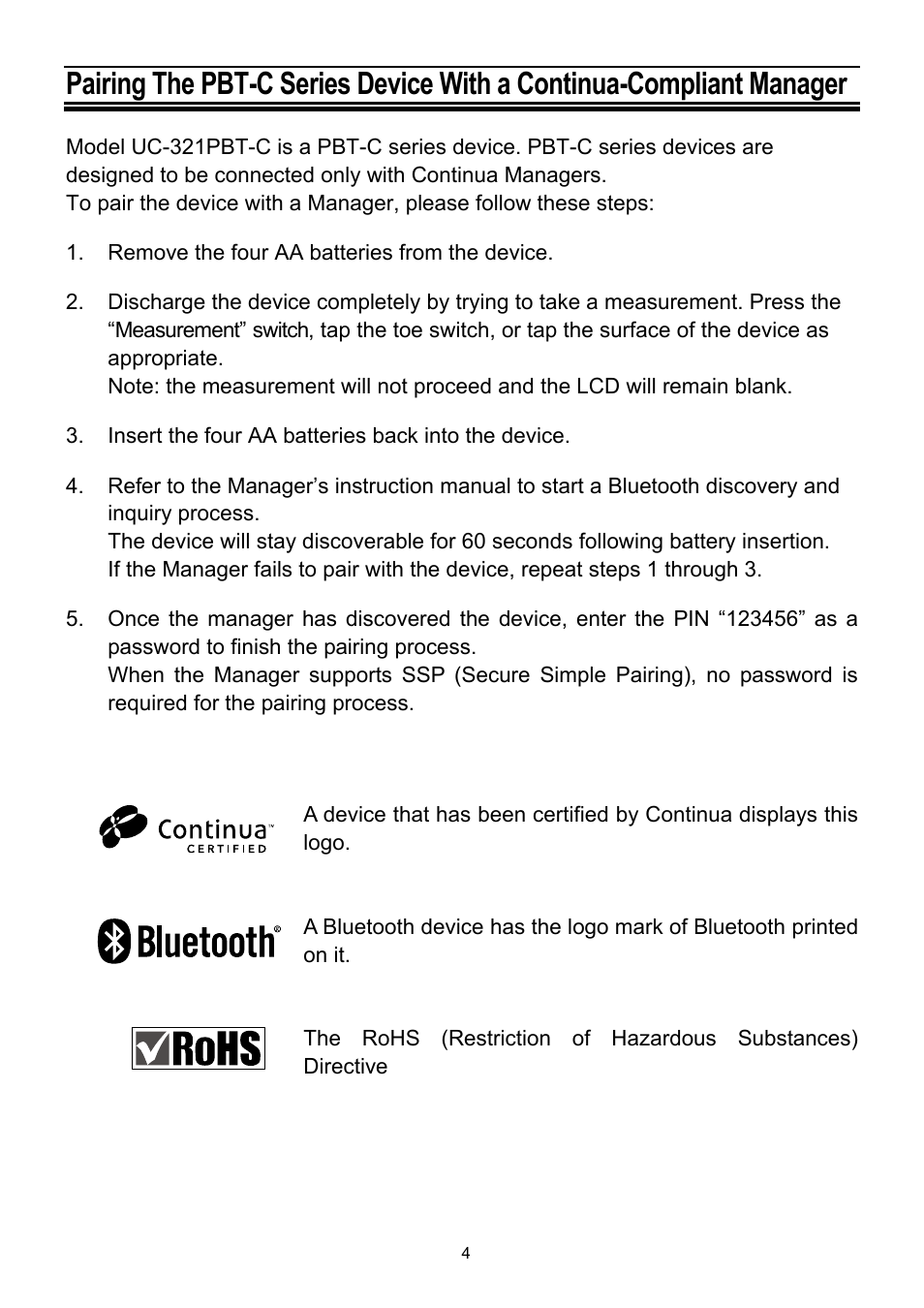 A&D Precision Health Scale UC-321PBT-C User Manual | Page 5 / 12