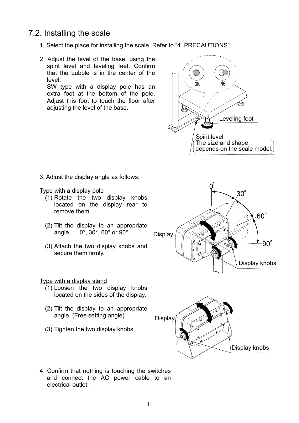 Installing the scale | A&D Super Wash Down Scales SW-150KL User Manual | Page 13 / 46