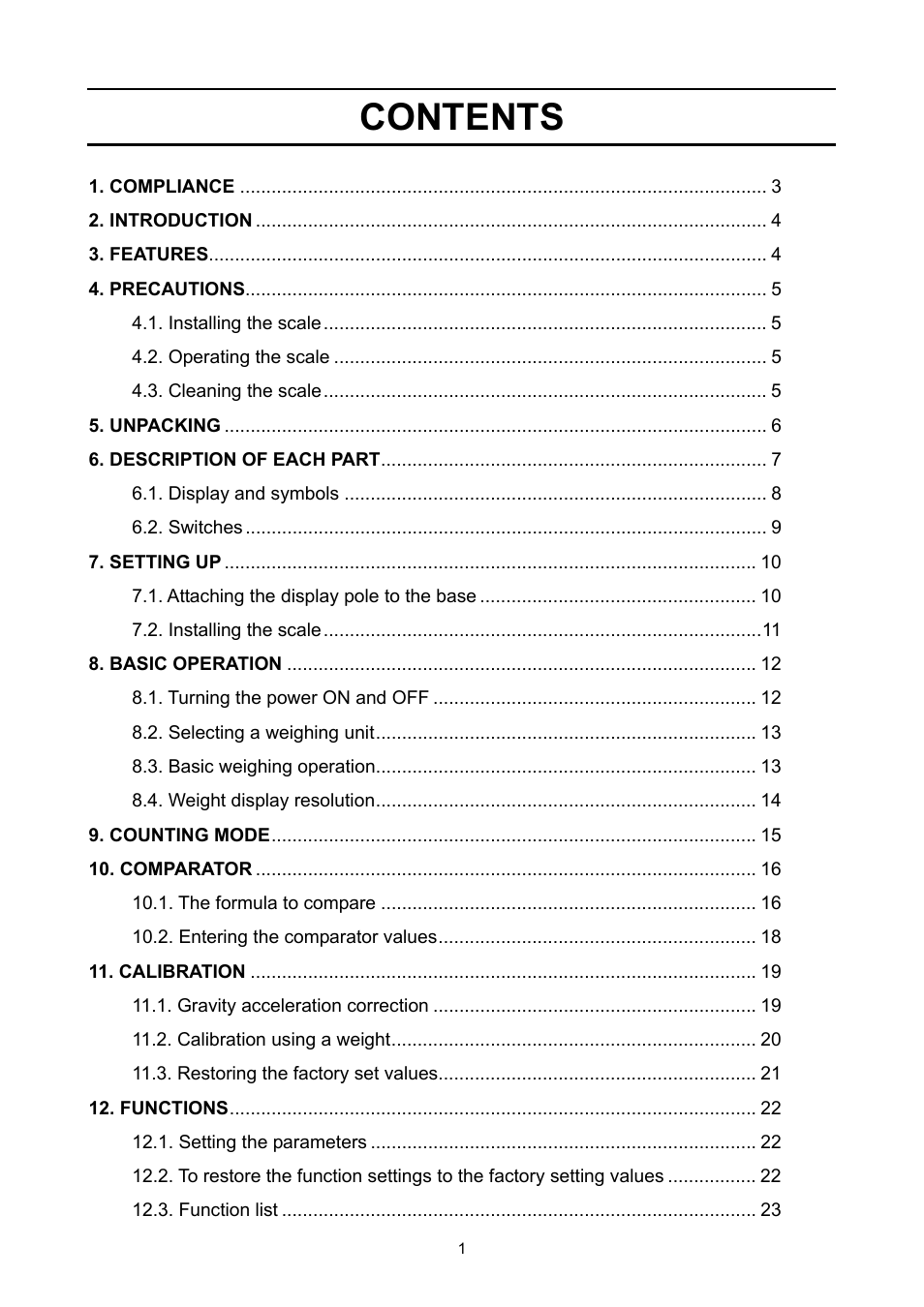 A&D Super Wash Down Scales SW-150KL User Manual | Page 3 / 46