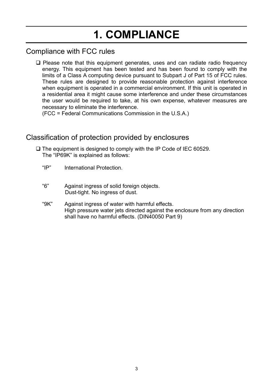 Compliance, Compliance with fcc rules | A&D Super Wash Down Scales SW-150KL User Manual | Page 5 / 46