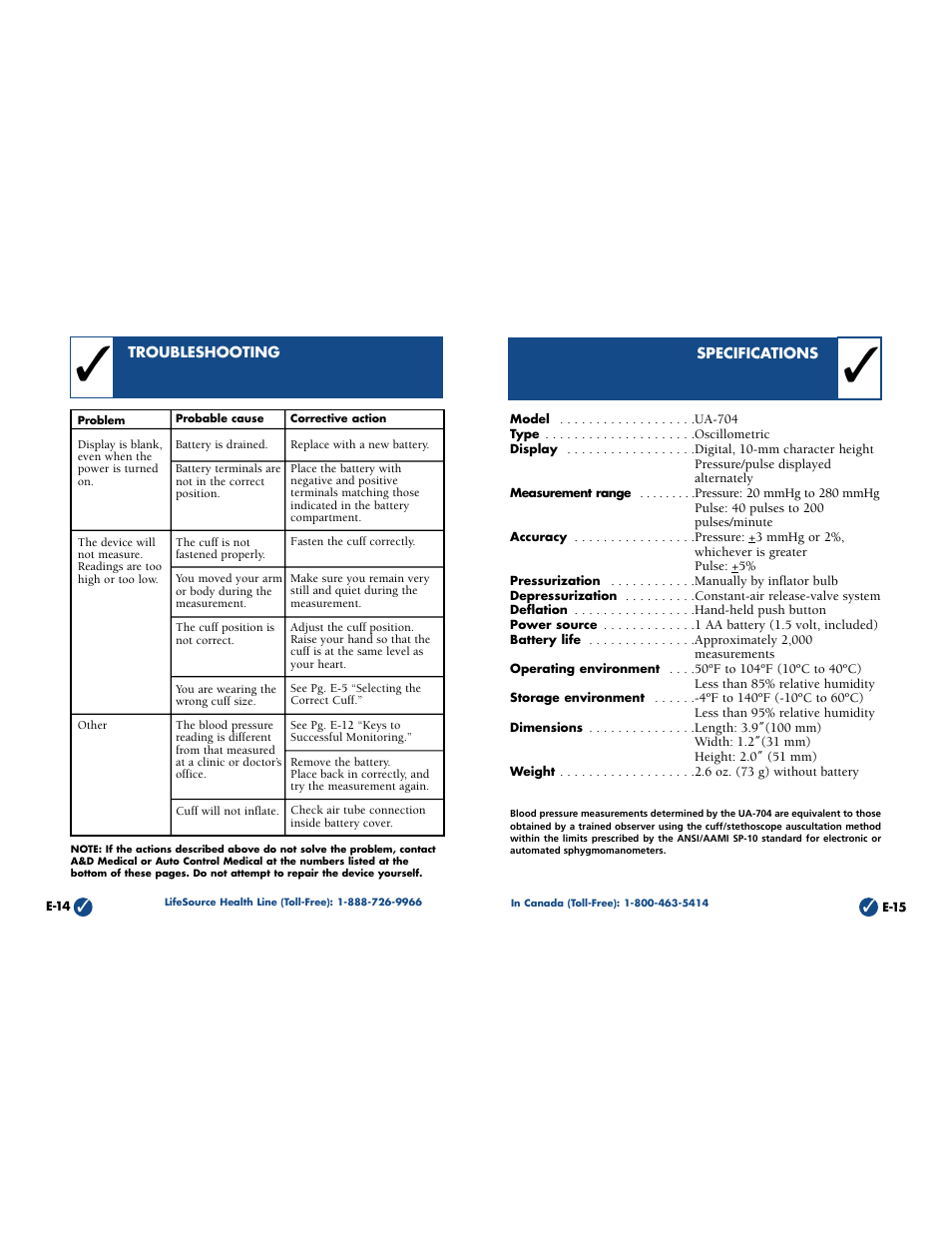 A&D UA-704 User Manual | Page 9 / 10