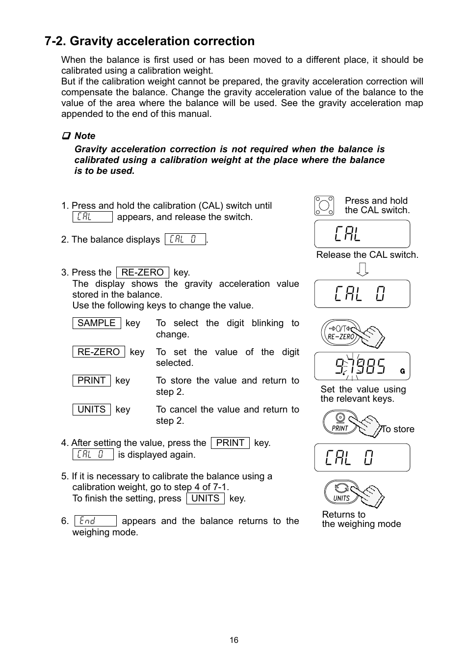 2. gravity acceleration correction | A&D Ej Series Compact Balance EJ-2000 User Manual | Page 18 / 42