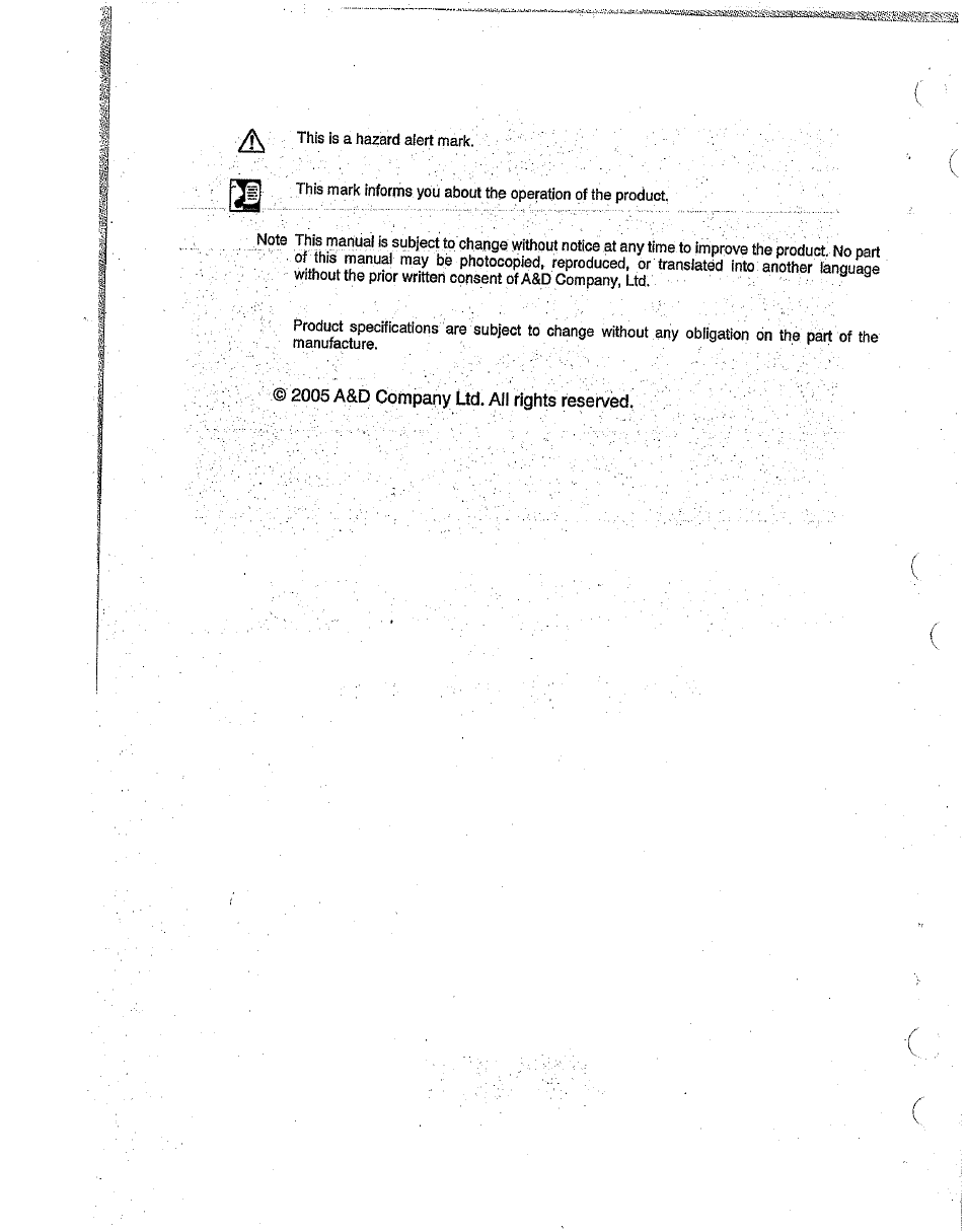 2005 a&d company ltd. ail rights reserved | A&D Weighing Indicator AD-4329 User Manual | Page 2 / 56