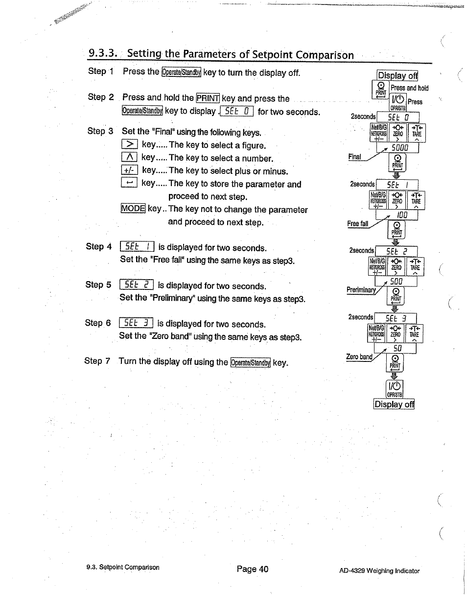 Soon, Set e | A&D Weighing Indicator AD-4329 User Manual | Page 42 / 56