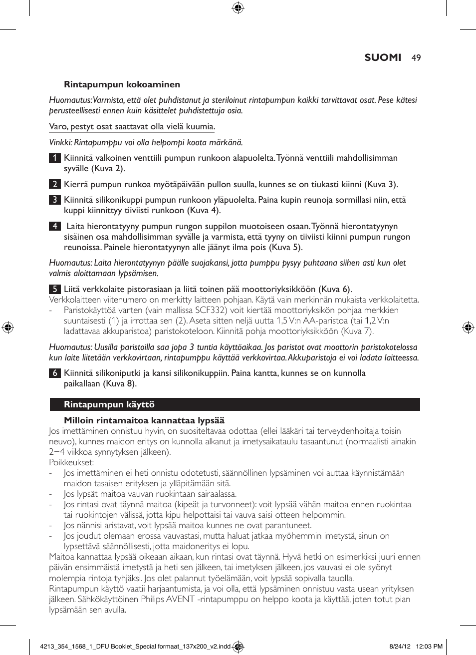 Philips AVENT Elektrische Doppel-Milchpumpe für Ihren Komfort User Manual | Page 49 / 112