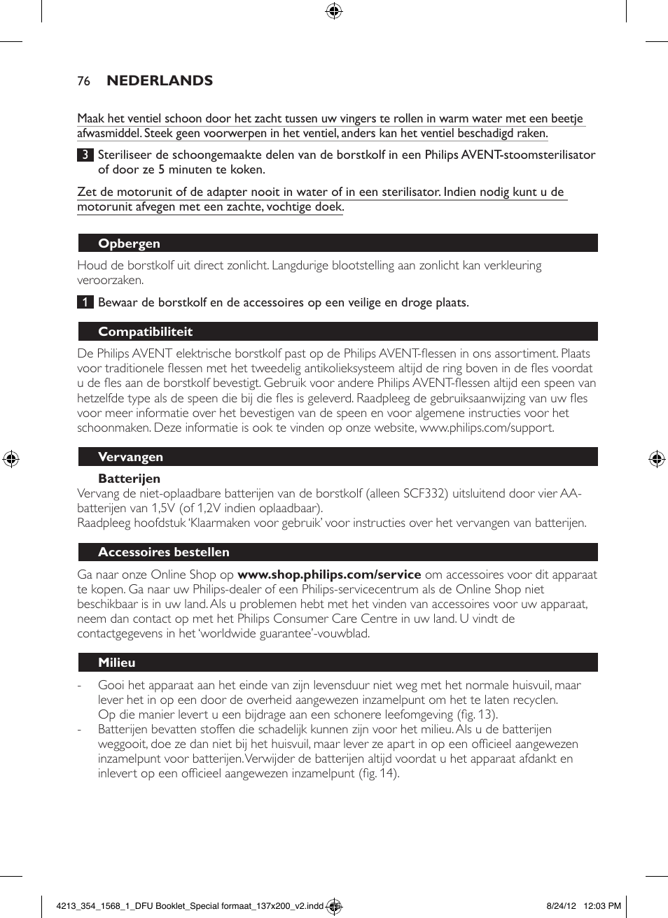 Philips AVENT Elektrische Doppel-Milchpumpe für Ihren Komfort User Manual | Page 76 / 112