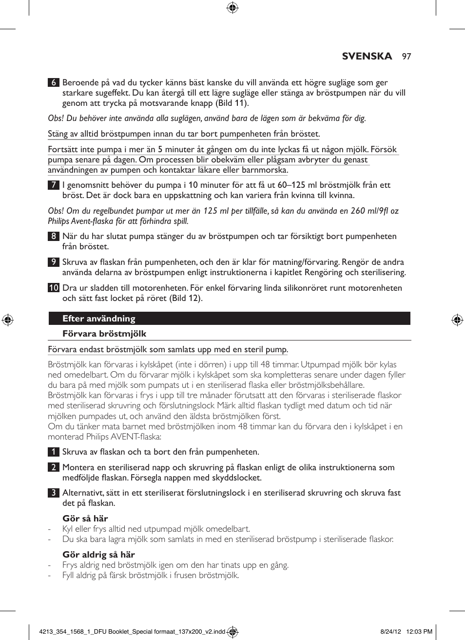 Philips AVENT Elektrische Doppel-Milchpumpe für Ihren Komfort User Manual | Page 97 / 112