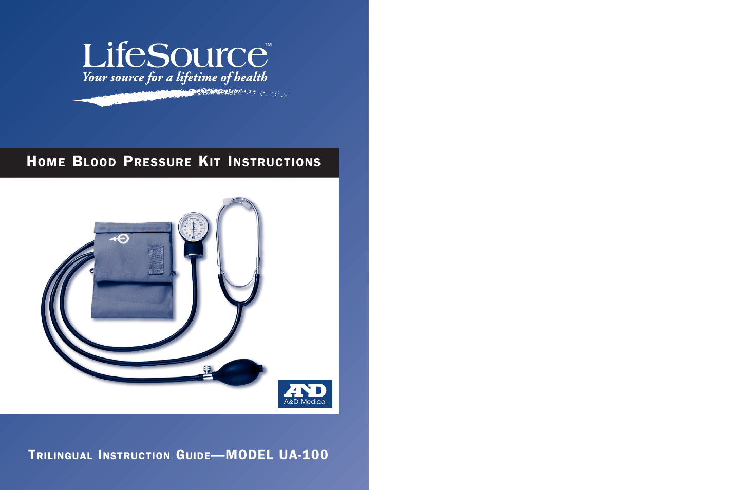 A&D Home Blood Pressure Kit UA-100 User Manual | 25 pages