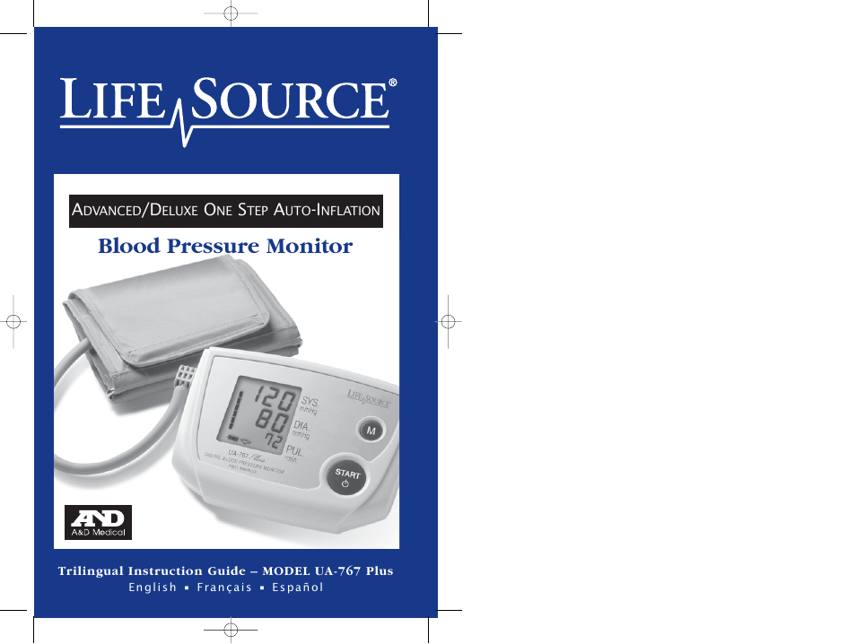 A&D Life Source Blood Pressure Monitor UA-767 Plus User Manual | 43 pages