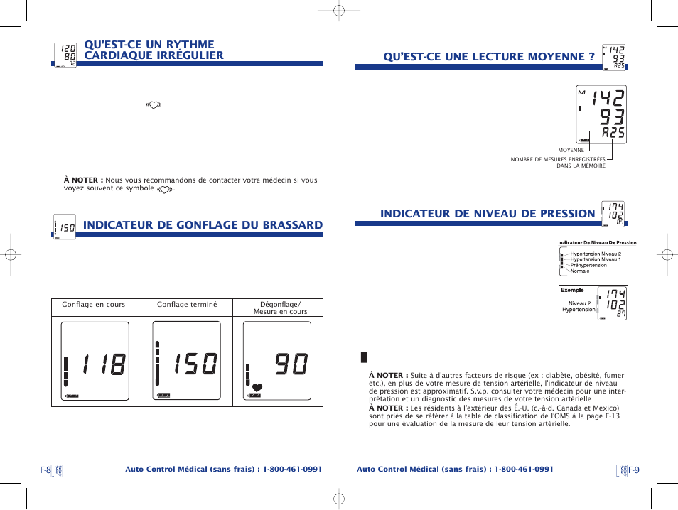 Qu’est-ce une lecture moyenne, Indicateur de niveau de pression | A&D Life Source Blood Pressure Monitor UA-767 Plus User Manual | Page 20 / 43