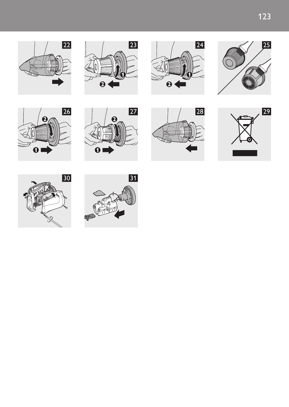Philips MiniVac Handstaubsauger User Manual | Page 123 / 124