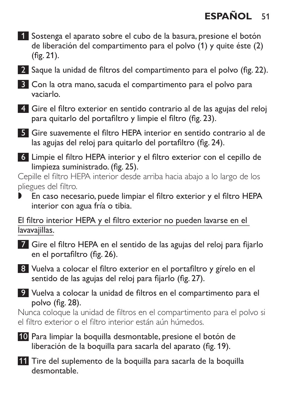Philips MiniVac Handstaubsauger User Manual | Page 51 / 124