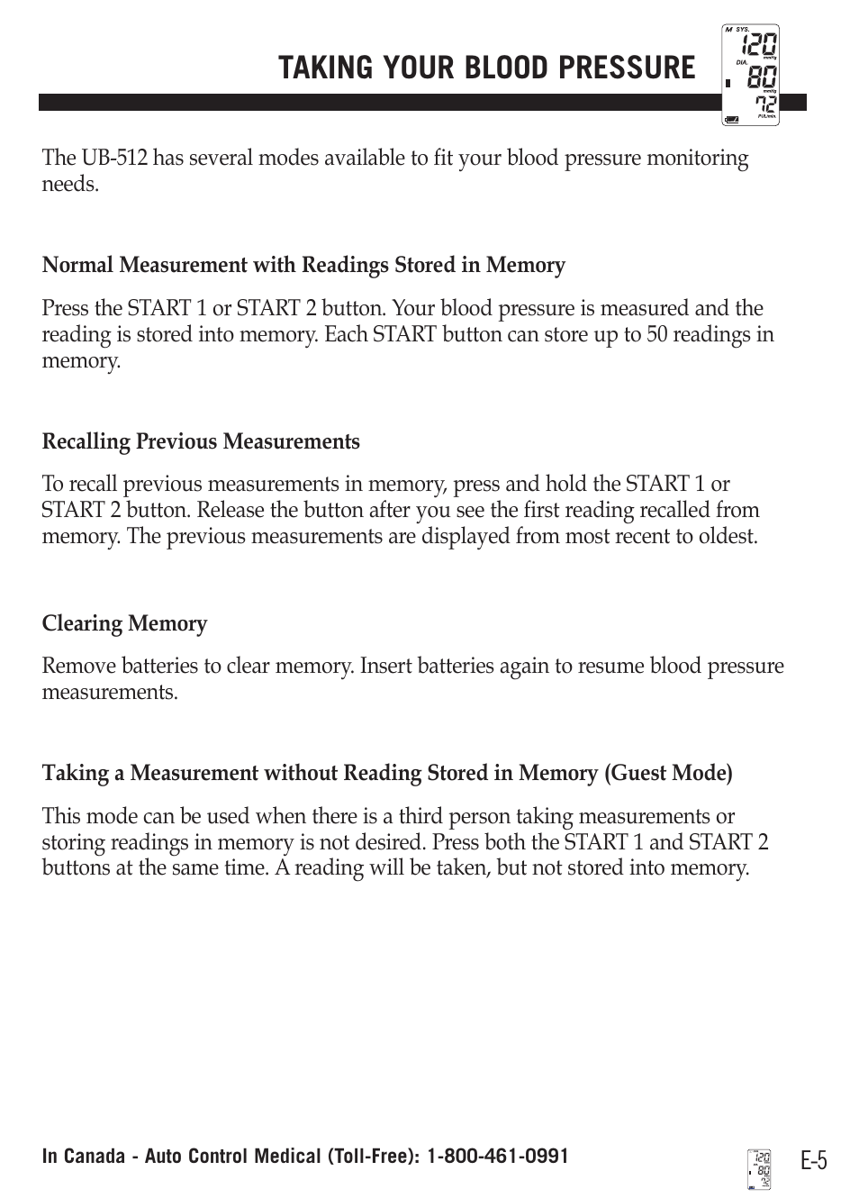 Taking your blood pressure | A&D Dual Memory Wrist Blood Pressure Monitor UB-512 User Manual | Page 9 / 23