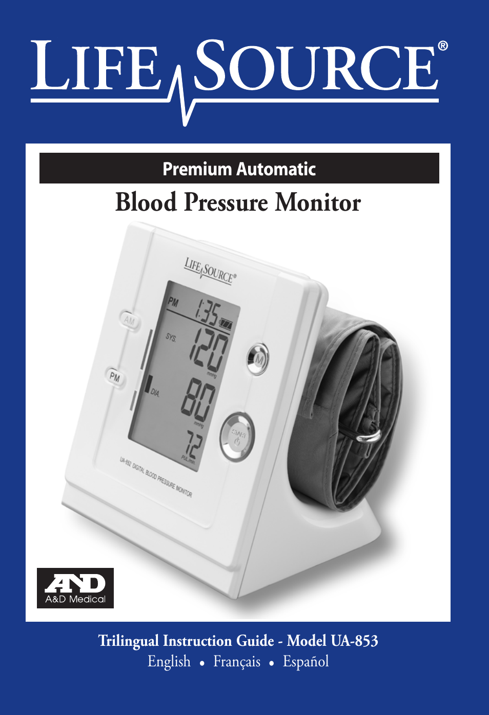 A&D Blood Pressure Monitor UA-853 User Manual | 26 pages