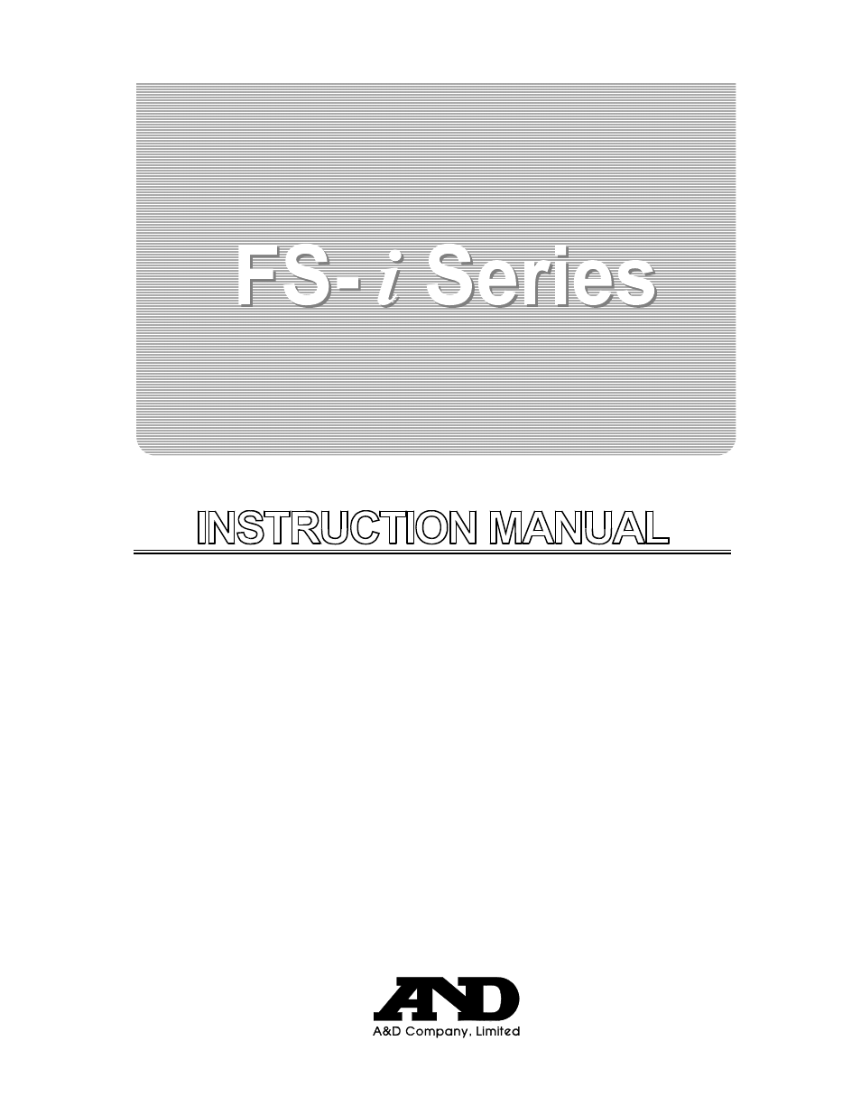 A&D Check Weighing Scales FS-6Ki User Manual | 36 pages