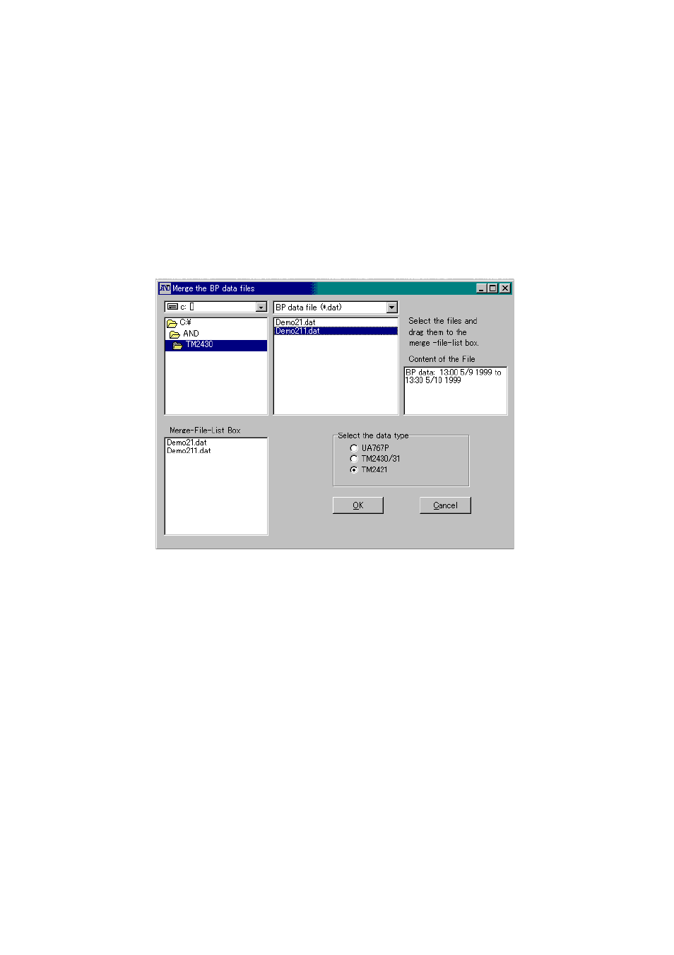 Convert, File merge, 5-4 convert | 5-5 file merge | A&D TM-2430-13 User Manual | Page 15 / 69