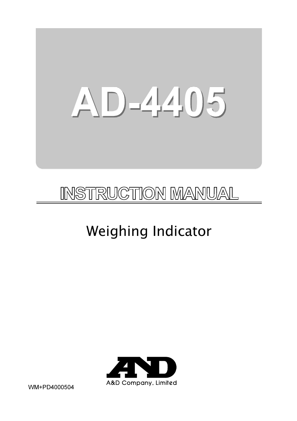 A&D Weighing Indicator AD-4405 User Manual | 80 pages