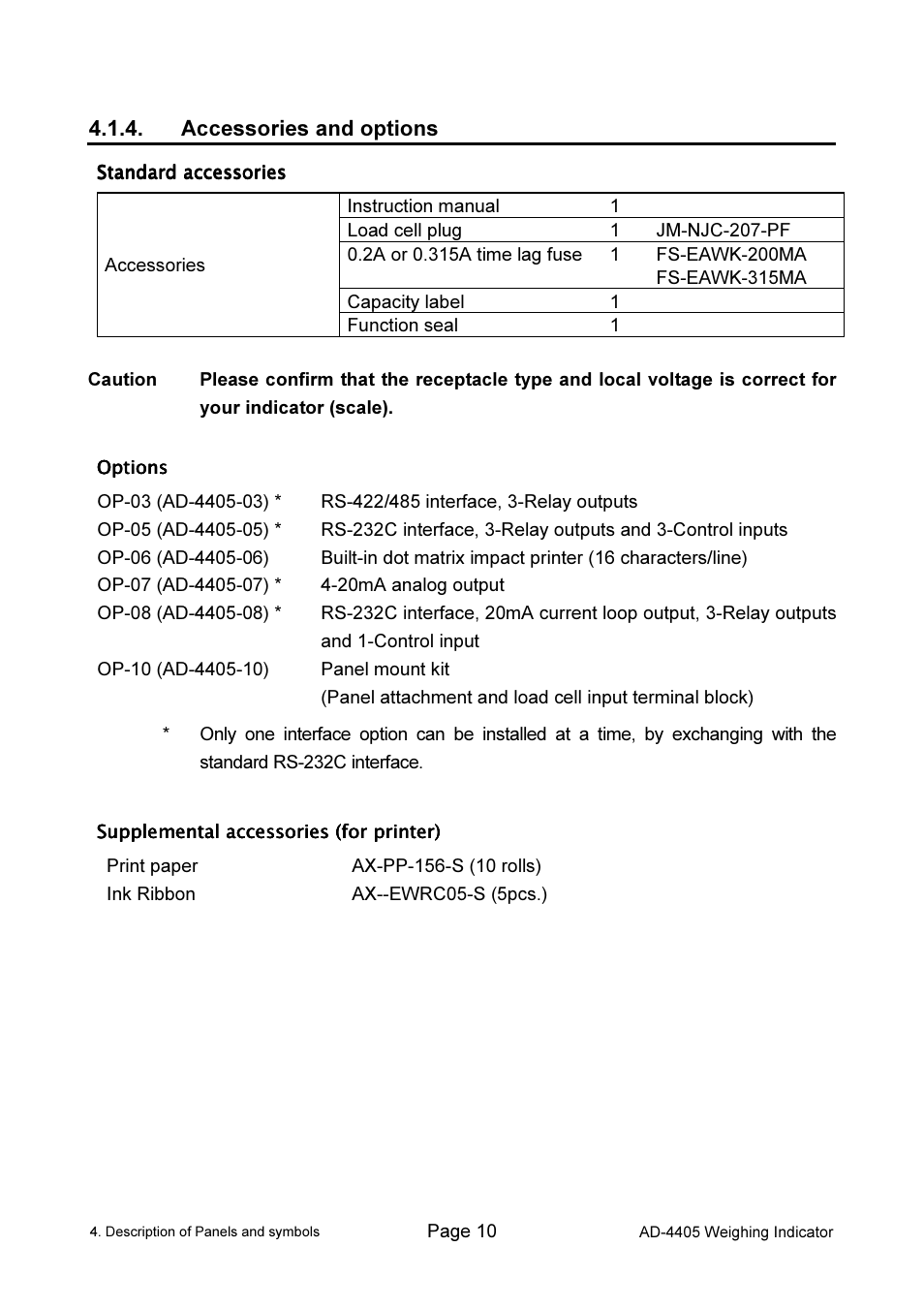 A&D Weighing Indicator AD-4405 User Manual | Page 12 / 80