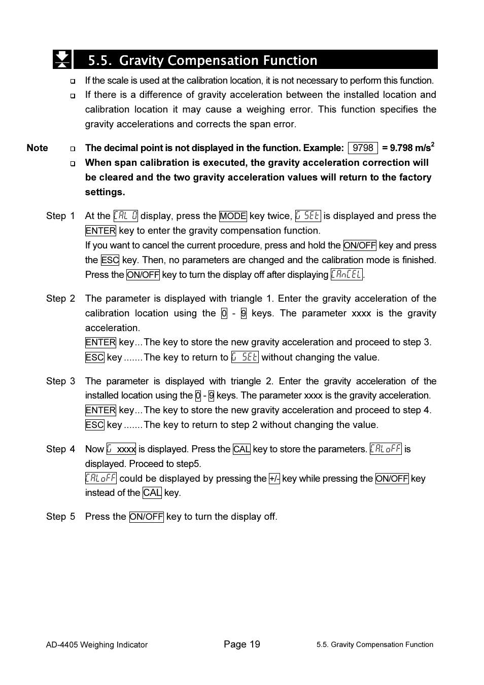 A&D Weighing Indicator AD-4405 User Manual | Page 21 / 80