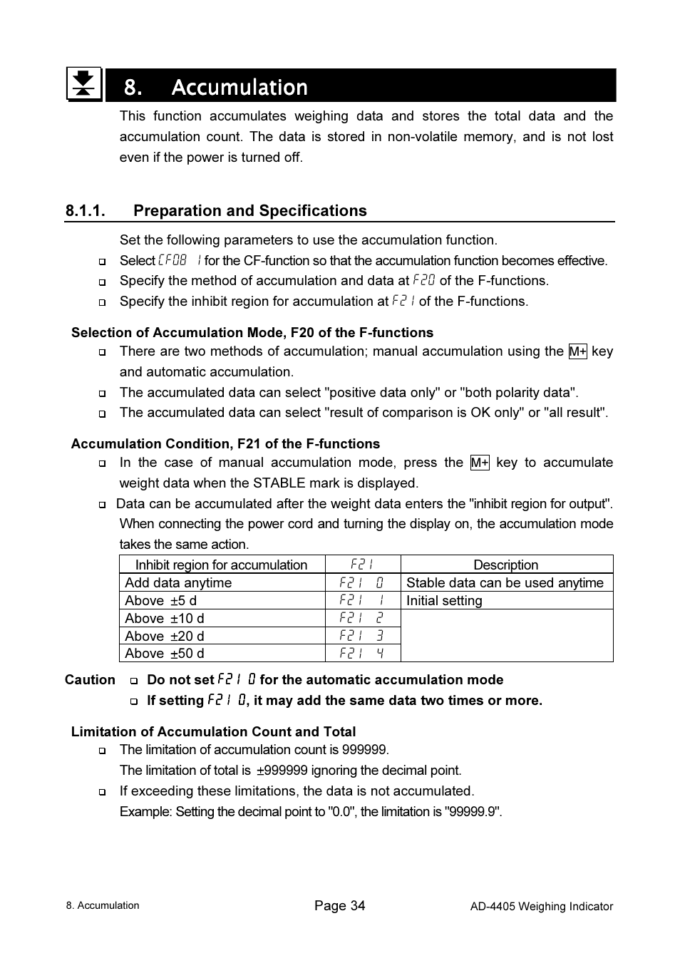 A&D Weighing Indicator AD-4405 User Manual | Page 36 / 80