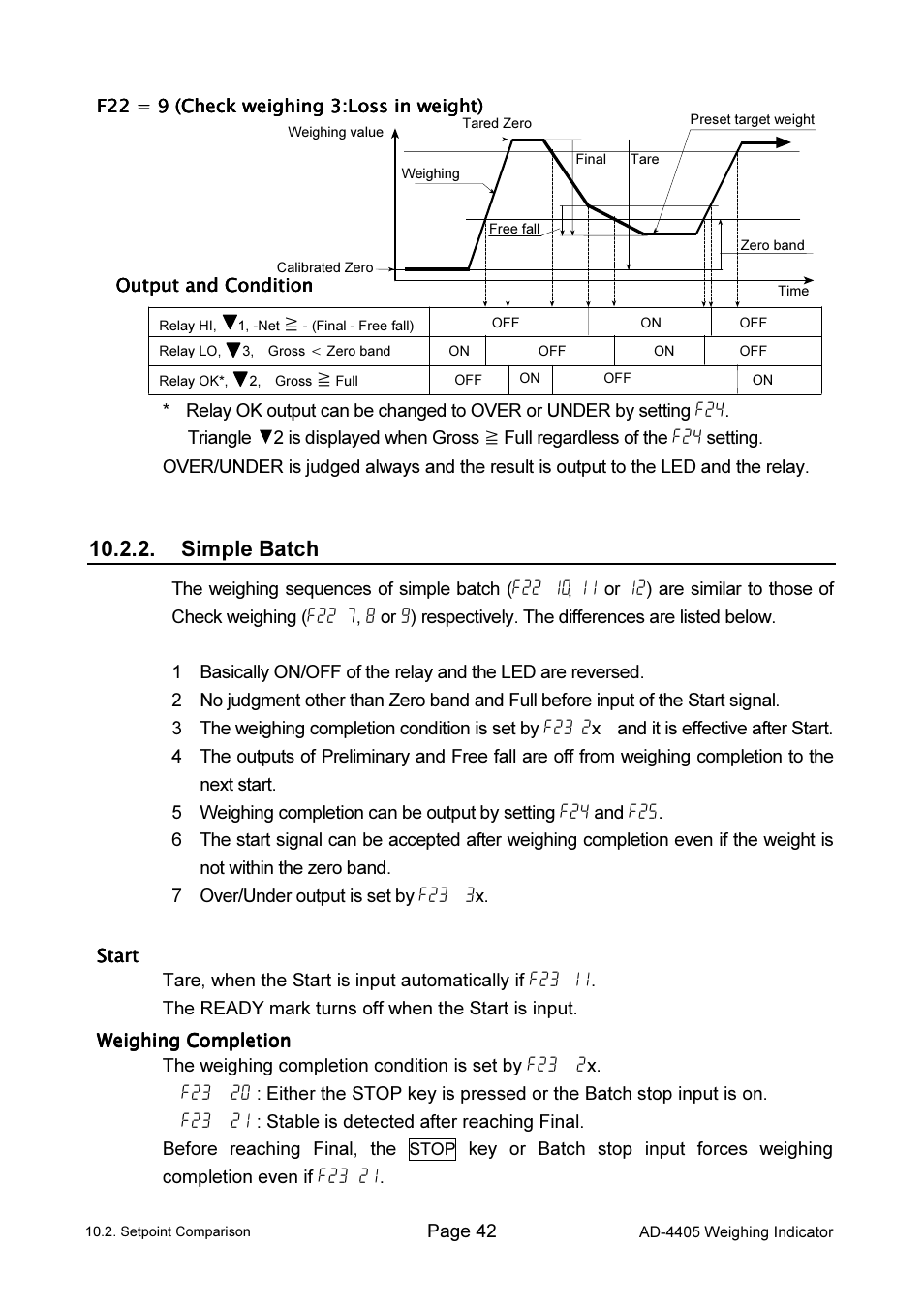 Simple batch | A&D Weighing Indicator AD-4405 User Manual | Page 44 / 80