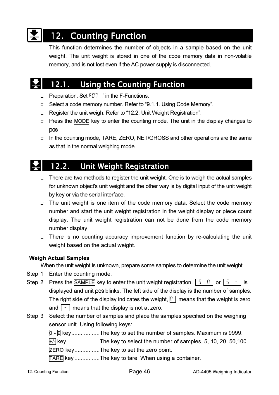 A&D Weighing Indicator AD-4405 User Manual | Page 48 / 80