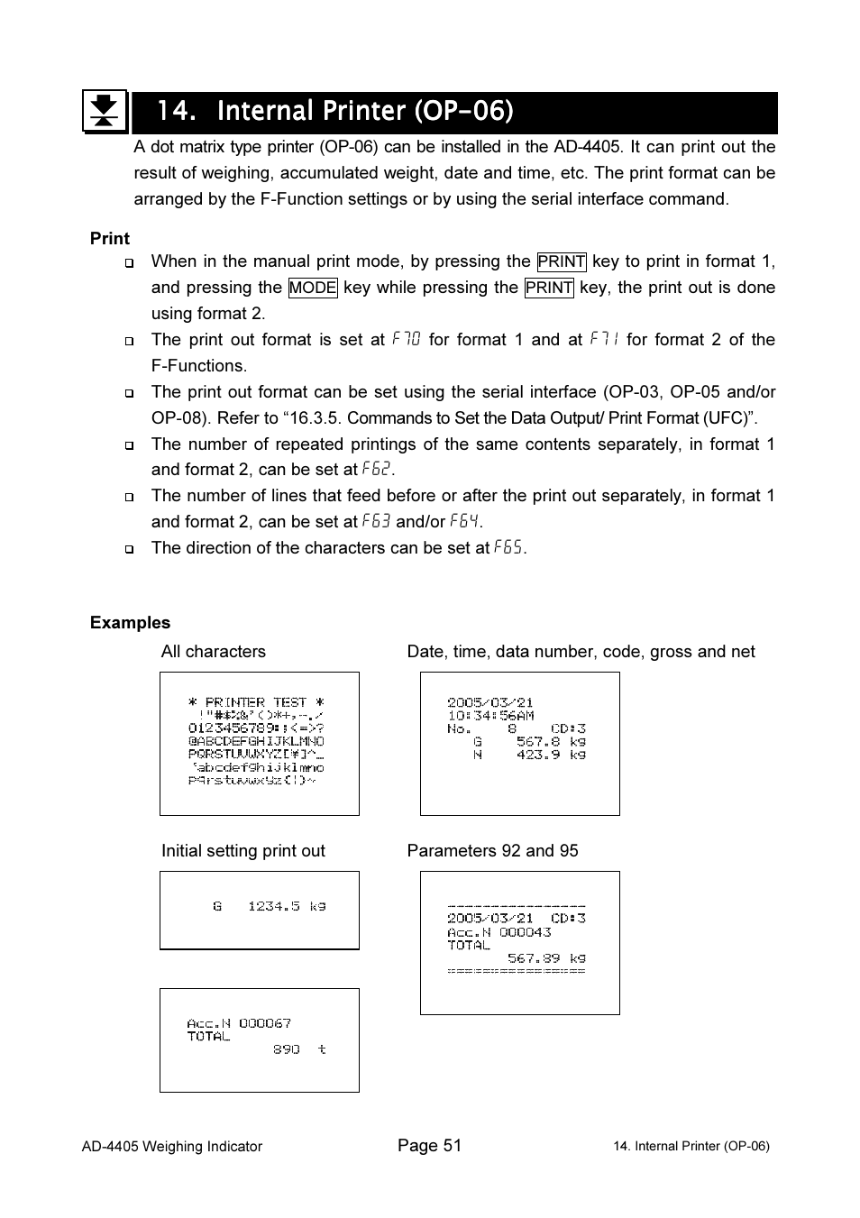 A&D Weighing Indicator AD-4405 User Manual | Page 53 / 80