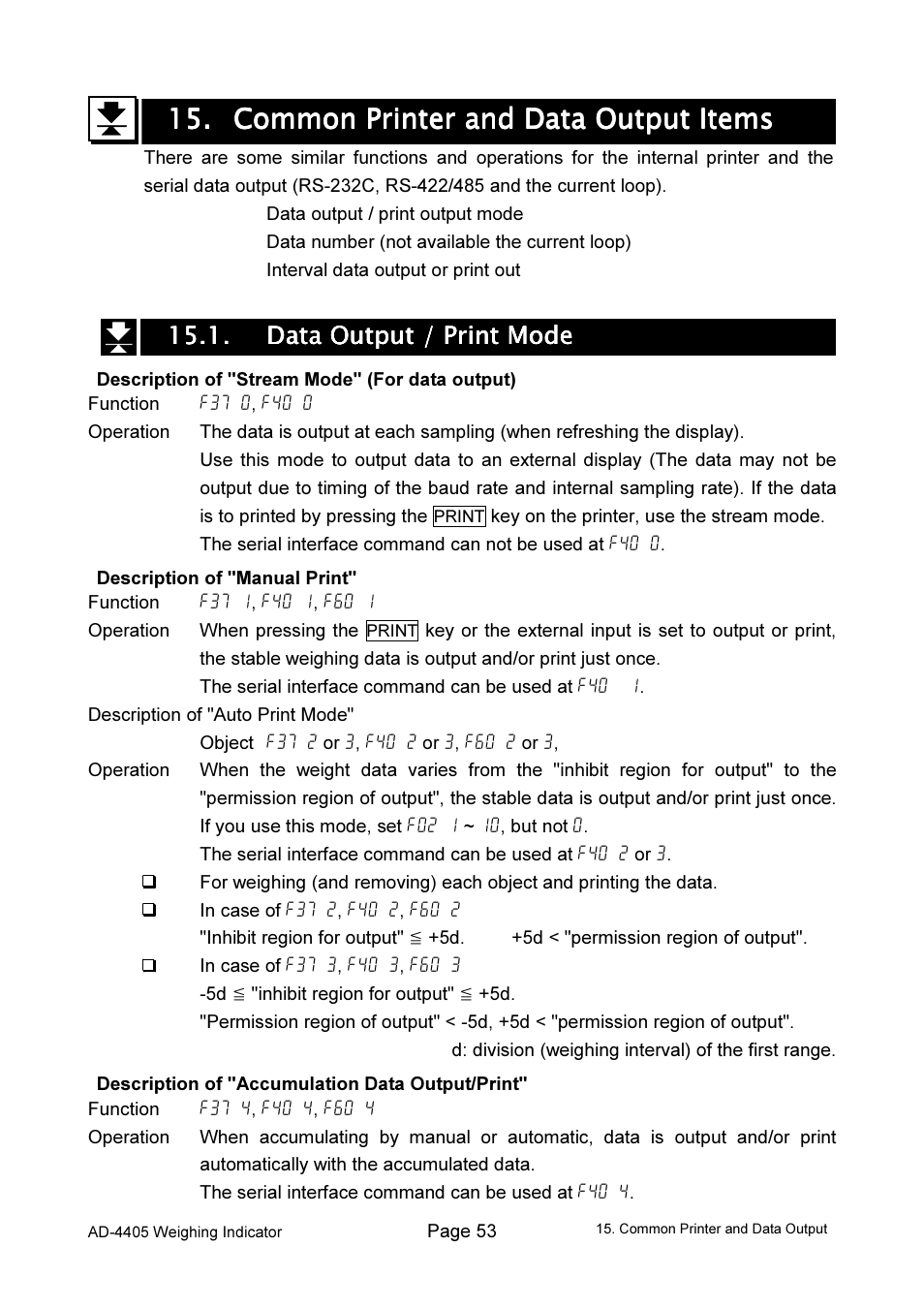 A&D Weighing Indicator AD-4405 User Manual | Page 55 / 80