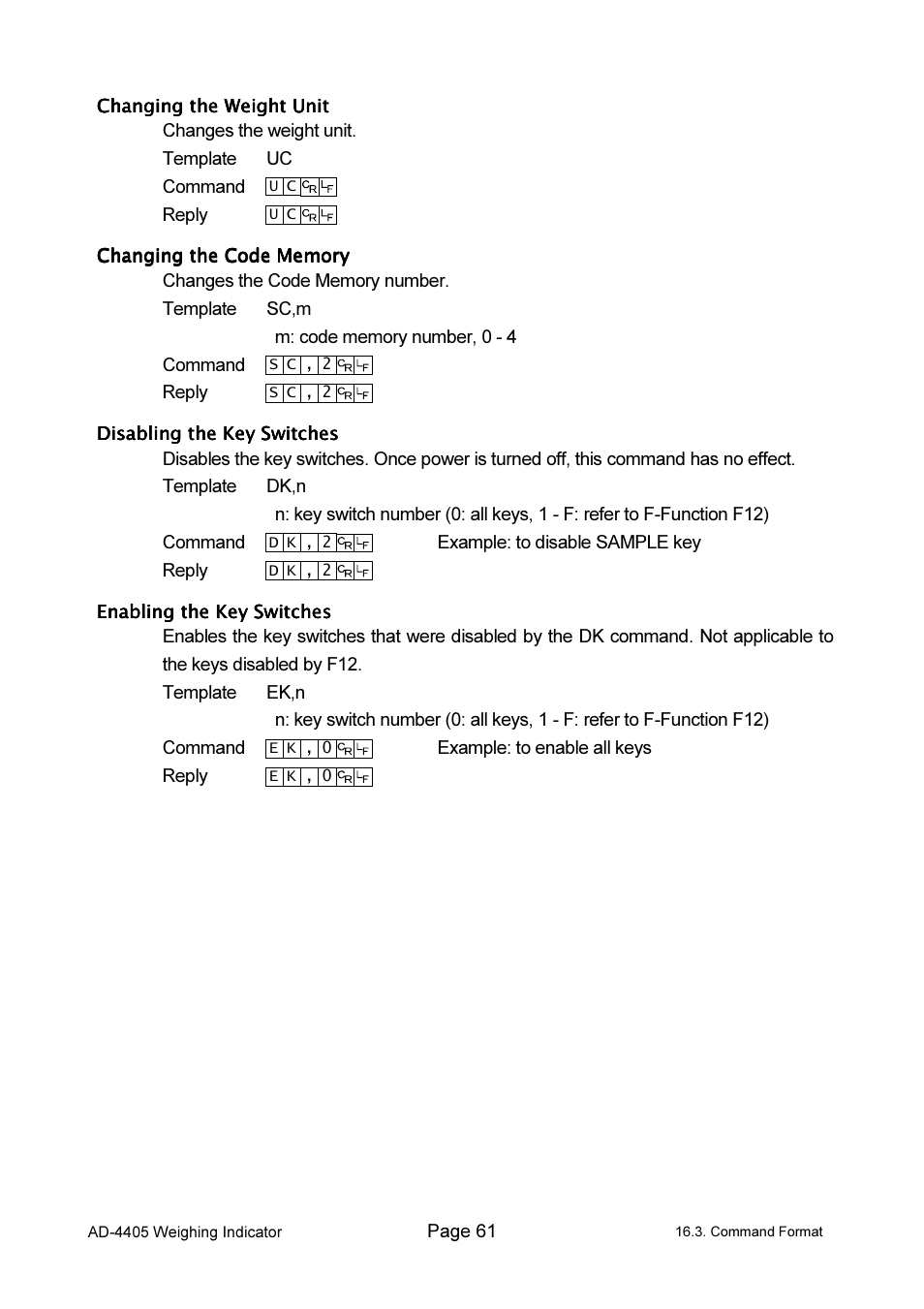 A&D Weighing Indicator AD-4405 User Manual | Page 63 / 80