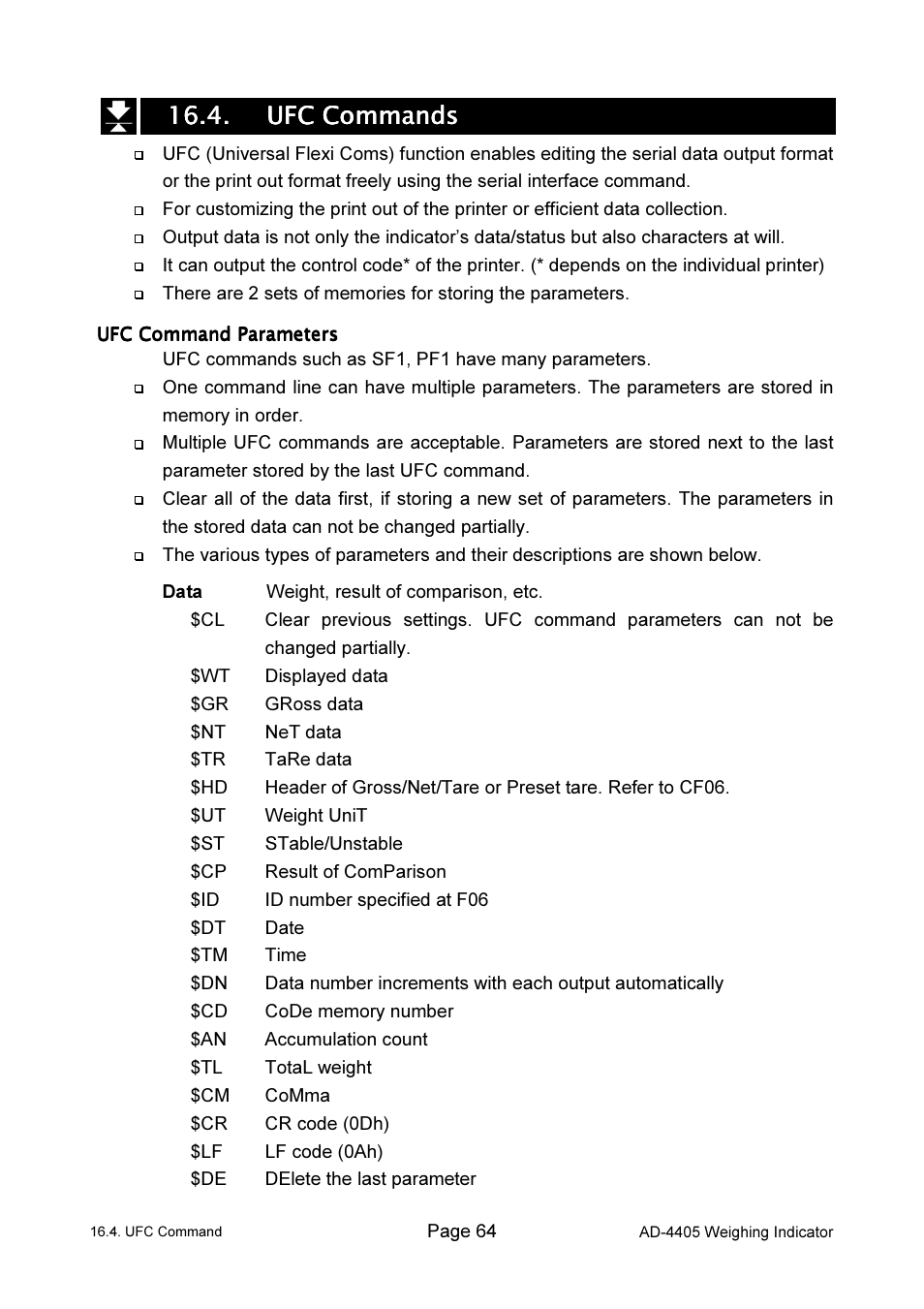 A&D Weighing Indicator AD-4405 User Manual | Page 66 / 80