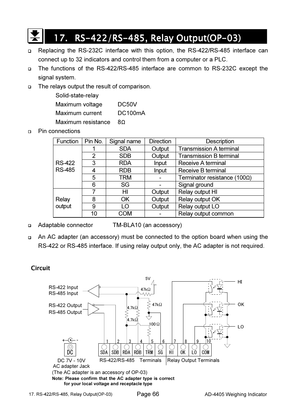 A&D Weighing Indicator AD-4405 User Manual | Page 68 / 80